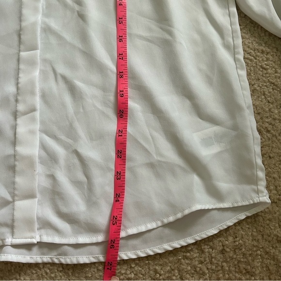 Michael Michael Kors White Button Down Long Sleeve Blouse Large - Picture 6 of 8